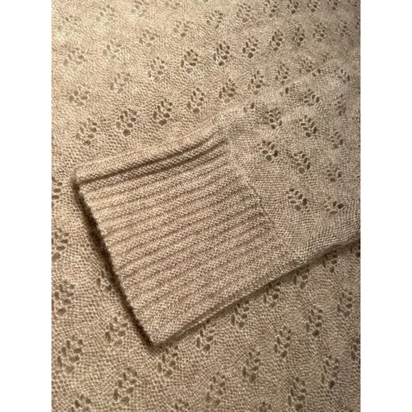 Qi Cashmere Womens Open Front Cardigan XS/S Beige Lightweight - Picture 8 of 10